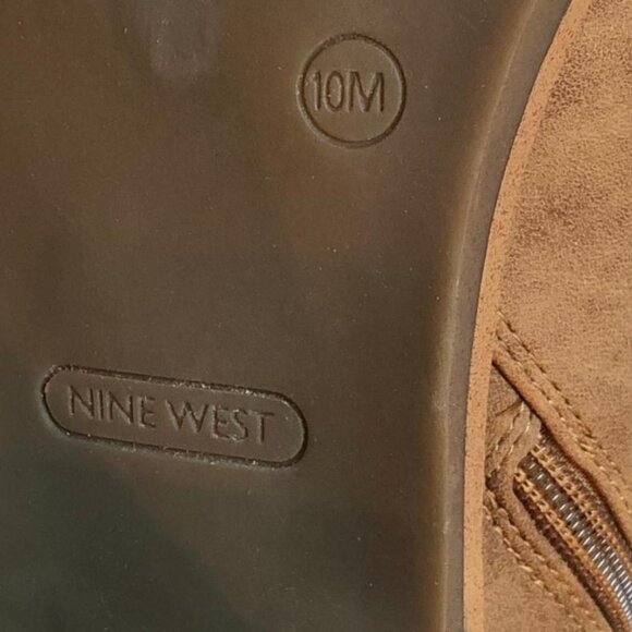 Nine West, Brown Faux Leather, Sherpa Trim, Zipper&Lace-up, Ankle Boot, Sz: 10M - Picture 8 of 11